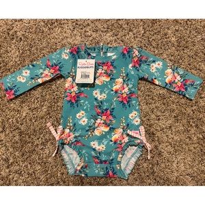 Ruffle Butts - Fancy Me Floral One Piece Rashguard Swimsuit